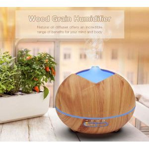 400ml Household Wood Grain Ultrasonic Essential Oil Aroma Humidifier