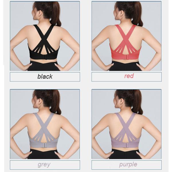 Fitness Crop Top Cross Back Bra Plus Size Shockproof Longline Underwear