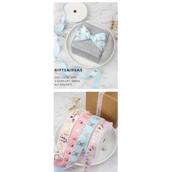 Present Packaging Ribbon Gold Christmas Glitter Bag Gift gliding Edge Technics Style custom ribbon printed ribbon