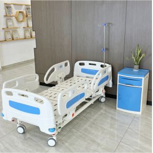 Blue Adjustable Electric Hospital Bed Five Function Hospital Bed