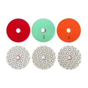 Thickness 3mm Dry 3 Step Vitrified Diamond Polishing Pads 100mm