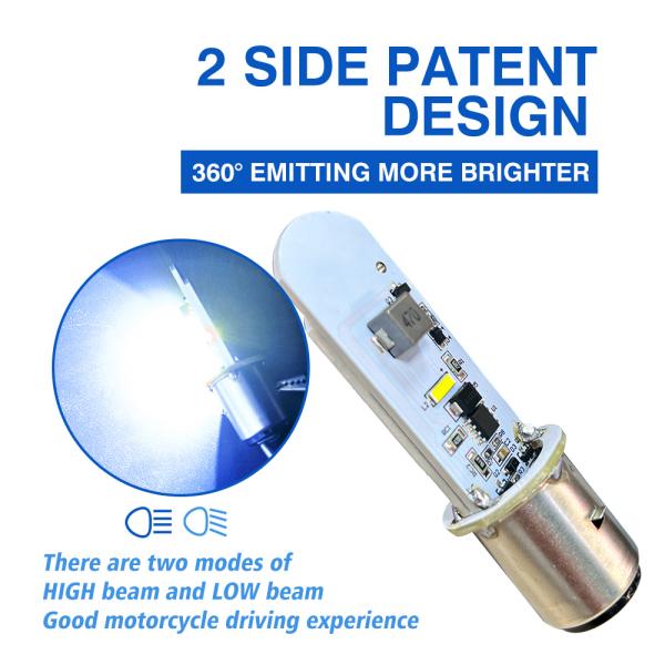 Motorcycle LED Bulb H6 Ba20d 23W 2300LM with Aluminum Base Borad COB 12V Motor Accessories