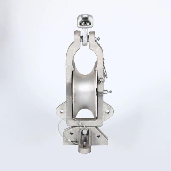 Aluminum Single Hanging Universal Stringing Pulley Block Power Roller 10kn With Cross Arm