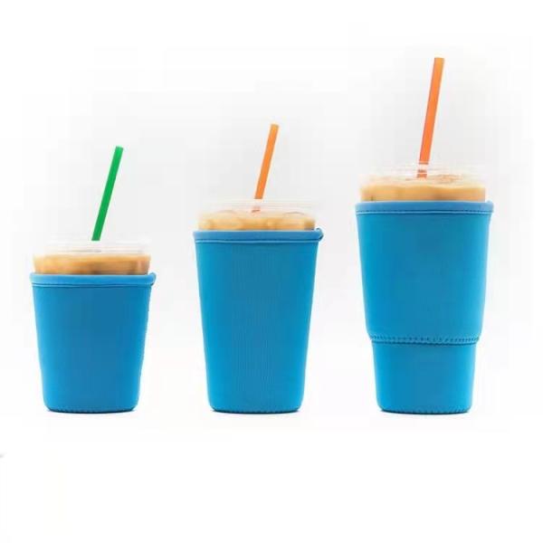 Factory price reusable Anti-hot Neoprene cup Sleeves Tumbler cup bottle holder RTS solid cup sleeve bottle cover holder
