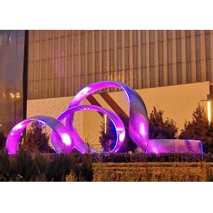 Large City Landmark Stainless Steel Outdoor Lights Sculpture