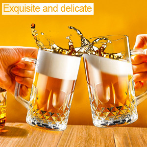 Buy Glass Beer Steins Beer Mugs With Handles at wholesale prices