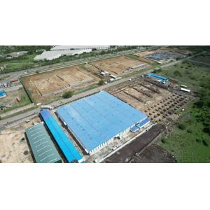 Galvanized Column Steel Structure Warehouse With Sandwich Panel Roof Panel