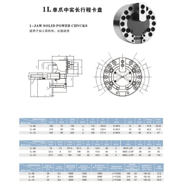 KM 1 Jaw Sloid power chuck