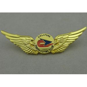 Soft Enamel Youth Flying Club Souvenir Badges With Gold Plating