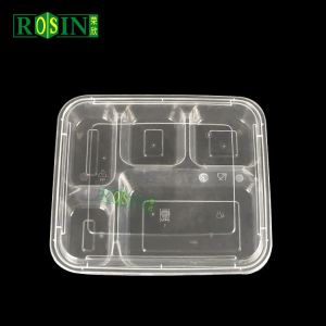 Customized Disposable Meal Box 5 Compartments With Round Soup Bowl
