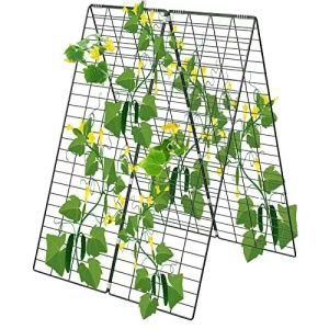 34 X 48 Foldable Cucumber Trellis With Garden Stakes And Zip Ties Plant Support
