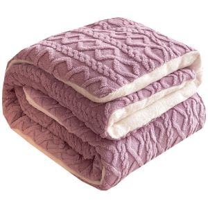 China Warm Chunky Thickened Winter Velvet Sherpa Quilt Weight Blanket on sale
