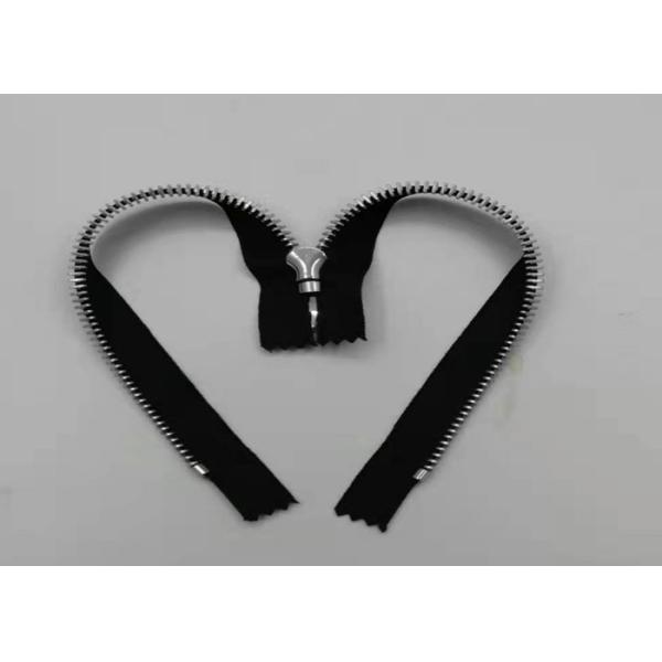 Aluminum Metal Teeth Zipper Round Shape For Handbag And Garmant