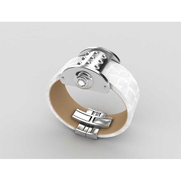 Top Quality Europe Fashion Stainless Steel Genuine Leather Silicone Bangle