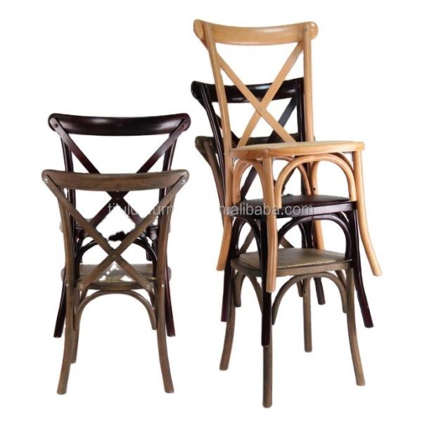 Modern Style D50*W42*H89CM Stackable Solid Wood X Cross Back Chair with Rattan