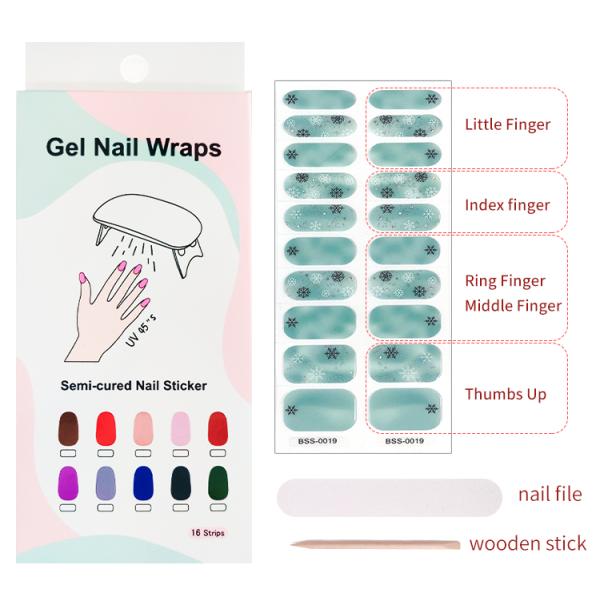 Customized Colorful Paper Nail Wraps Sticker for Christmas Gel Nail Strips in 2024