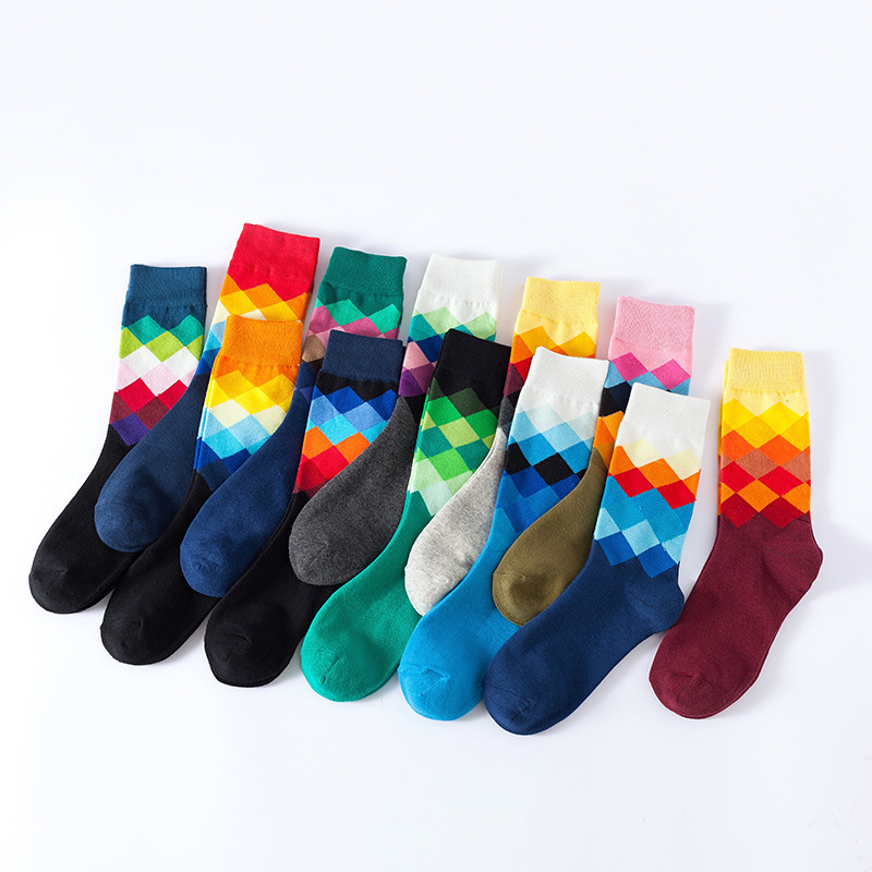 Sustainable Colorful Crew Socks Winter Cotton Custom Logo