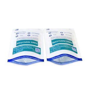 Custom Printed Stand Up Pouch Bags Vacuum Recycled Materials