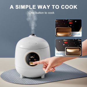 Compact and Portable Mini Rice Cooker with Comfortable Handle and Removable