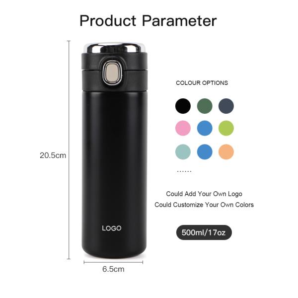 2021 Double Wall Stainless Steel Vacuum Insulated Led Temperature Display Smart Water Bottle Metal Thermos Flasks