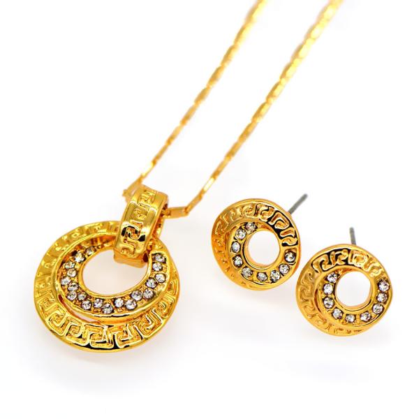 Buy Vintage jewelry Pendants Necklaces Earrings Set For Women 18K Real Gold Plated at wholesale prices