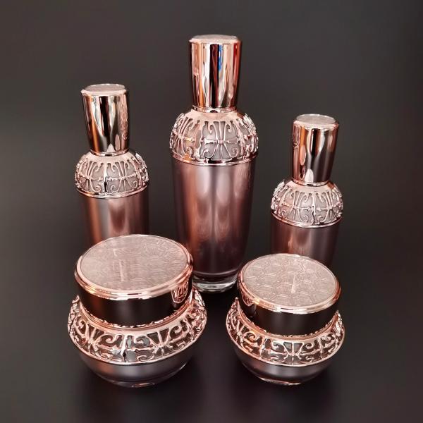 Buy Pink PMMA Acrylic Refillable Pump Bottle With Smooth Cap 100ml at wholesale prices