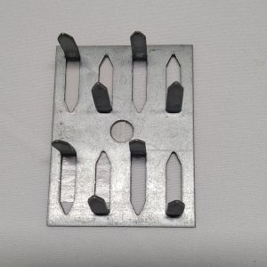 Galvanized steel impaling clips for acoustic panels