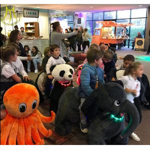 Quality Hansel amusement park electric walking coin operated game kiddy animal toy rides for sale