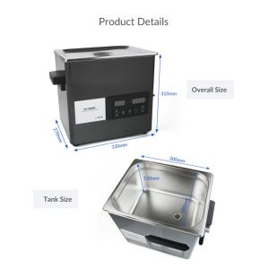 GT SONIC 200W Heated Ultrasonic Jewelry Cleaner 9 Liters Tank