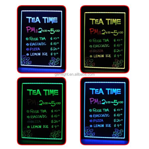 Acrylic Rectangle Neon Writing Board LED Display for Business