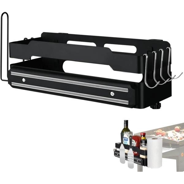 Griddle Caddy with Magnetic Tool Holder BBQ Accessories Storage Box with Paper