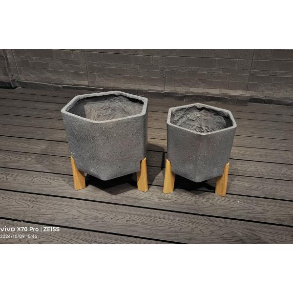 Characterful Fiber Clay Planter with leg for Hotel Gardens Indoor or Outdoor