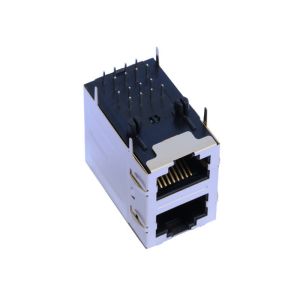 ARJM21A1-A12-NN-CW2 Stacked 2x1 RJ45 Jack with 10/100Base-TX Magnetic