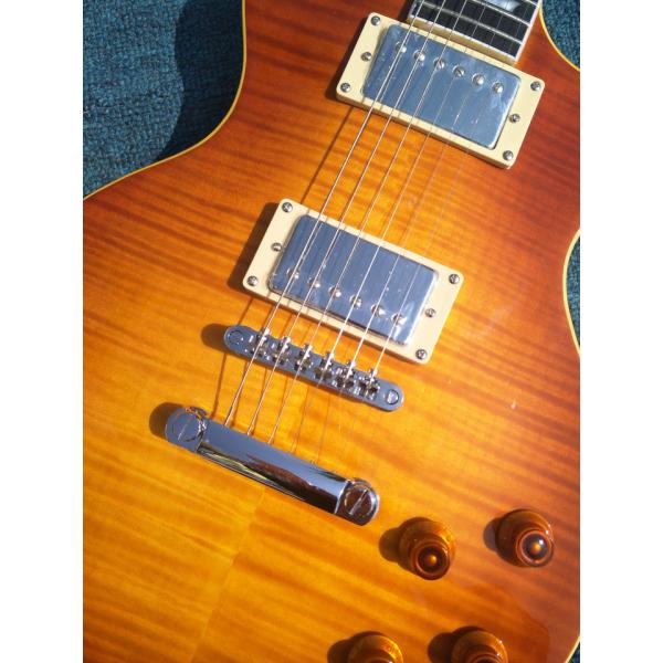 Tiger flame 1959 R9 LP standard electric guitar piece by piece neck body, Tune-o-Matic bridge, FRET binding free deliver