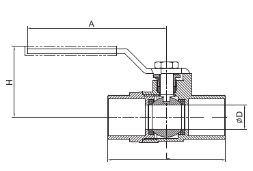 solder ball valve brass valve Forged Two-Piece Body Gas Water SS Manual Used for piping connections