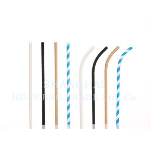 Recyclable Flexible Paper Drinking Straws Colorful Home Party Paper Straws