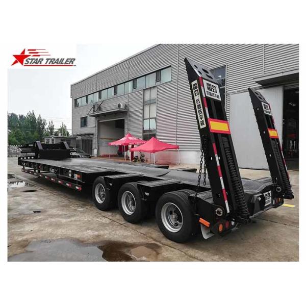 Buy 3 Line 6 Axles Hydraulic Low Bed Trailer For Heavy Machinery Transporting at wholesale prices