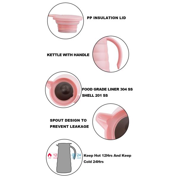 27OZ 800ml Vacuum Coffee Pot Metal Double Wall Stainless Steel Thermo Jug Termos Coffee Jug