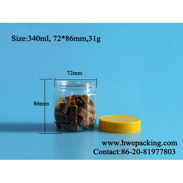 Premium Pickle Nuts Peanut Butter Plastic Packaging Jar With Lid Food Grade 340ML