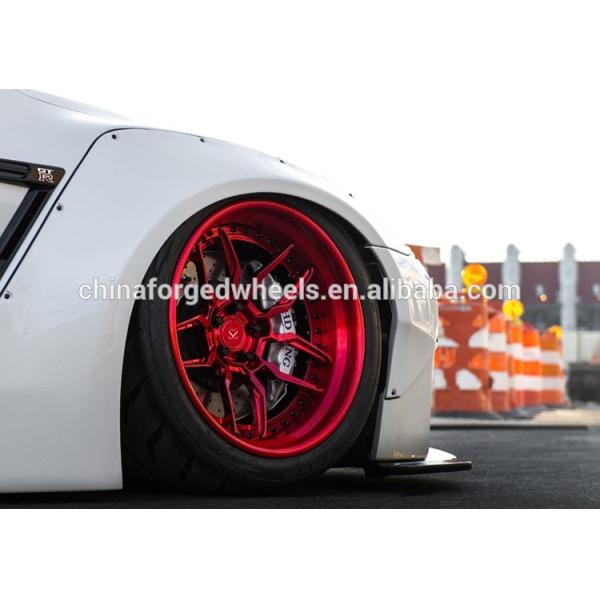 21inch 9.5J Customized 2-PC Alloy Rims For Ferrari 458 Speciale Red Gloss Black Forged Wheels