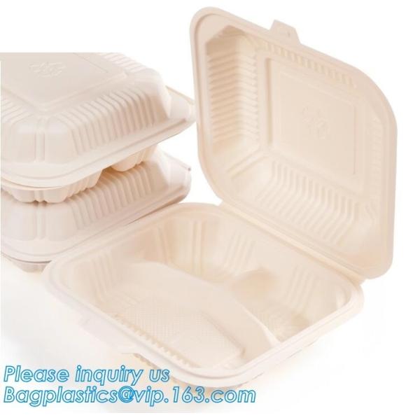 Buy Disposable corn starch bento lunch box takeaway food container,take away box PLA PP mixed biodegradable corn starch food at wholesale prices