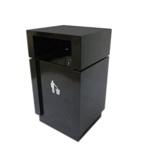 Black Rectangular 40gal 4 Compartment Recycling Bin