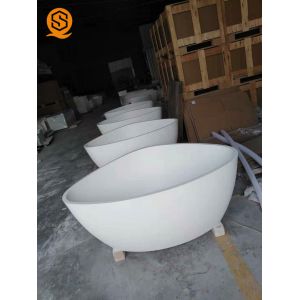 Corian Artificial Stone Oval Triangle Shaped Bathtub Easy Repairable
