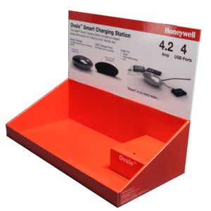 Corrugated Free Standing Cardboard Displays For Power Bank Presnetation