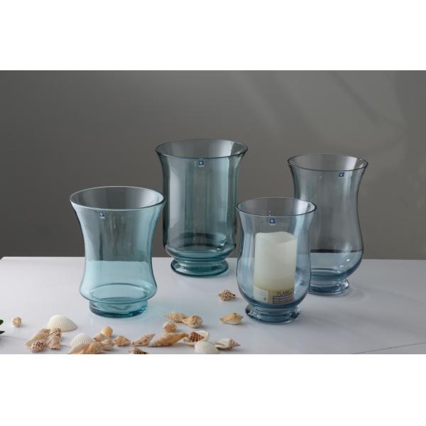 Buy Handmade OEM Blue Glass Vase For Home Use at wholesale prices