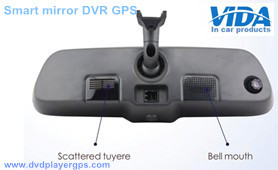 5"HD Capacitive TFT Panel Mirror GPS Navigation Built in DVR Function+Blue Glass