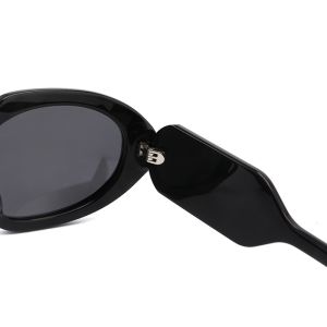Black Goggles Sunglasses Women Men Retro Oval Acetate Sunglasses For Uv400
