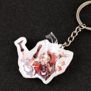 Durable Custom Acrylic Keychains Cartoon Character Printed Clearly With Metal