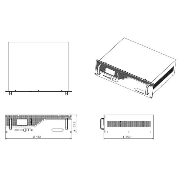 48V 50Ah 3U UPS Rechargeable Batteries 482*360.5*133.2mm For Energy Storage