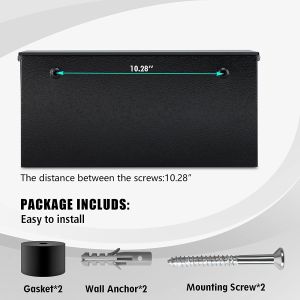 Modern Vintage Post Box Metal Mail Box for Outdoor Package Parcel Wall Mounted